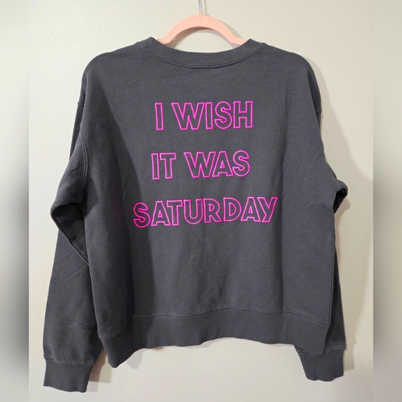 Wildfox Tops - NWT WildFox I WISH IT WAS SATURDAY S gray sweatshirt